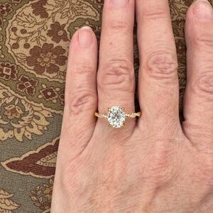 Elegant Moissanite Gold Over Silver Women's Ring